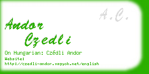 andor czedli business card