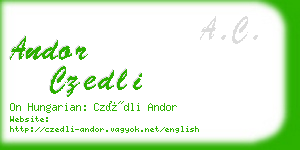 andor czedli business card